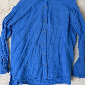 Old Navy Classic Blue Linen Shirt